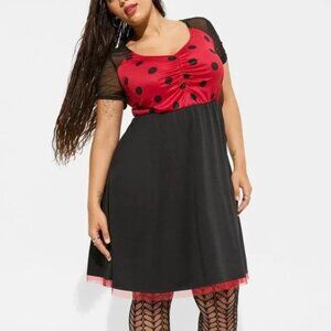 Torrid Vintage Ladybug Mini Dress Sz 1 NWT